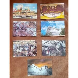7 South Dakota Tourist Approx 4 Inch X 5 Inch Post Cards Mt Rushmore Wind Cave